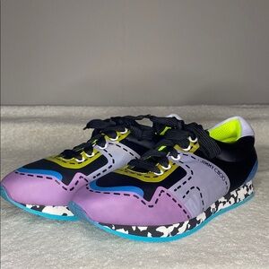 Jimmy Choo Multicolor Graphic Print Nylon Sneakers (EUR 41.5 / US 8.5)